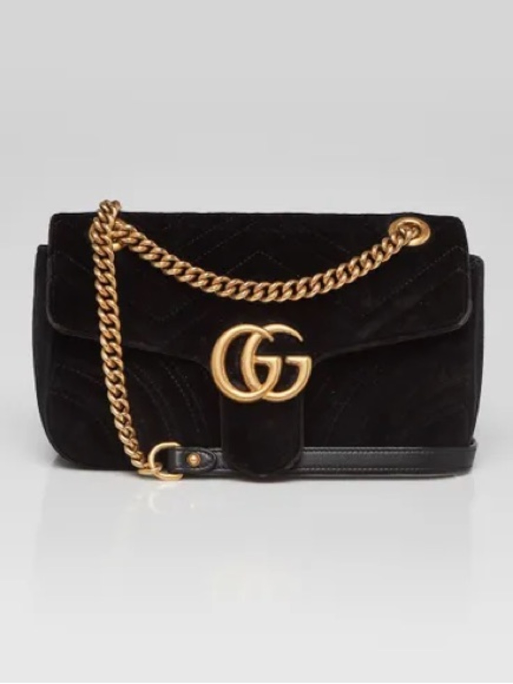 Gucci Marmont Black Velvet Shoulder Bag